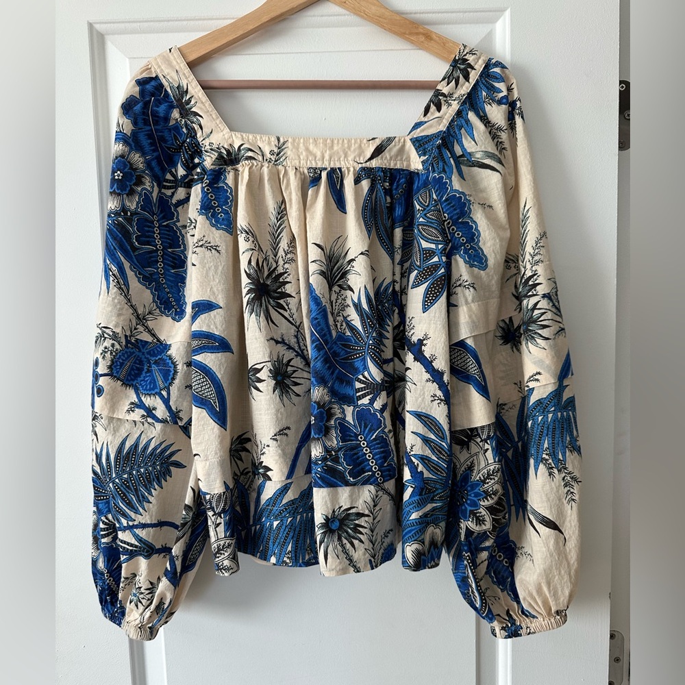 Banana Republic Square Neck
Blue Floral Blouse Size M - Picture 3 of 5